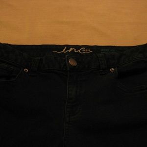 INC Skinny Leg Jeans Black Denim Size 12S Used